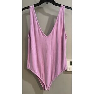 Express‎ Rocky Barnes Bodysuit Deep V-Neck Lightweight Womens Medium New